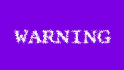 Warning cloud text effect violet isolated background Stock Footage 138721948