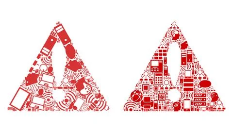 Warning Collage Icons for BigData Stock-Illustration