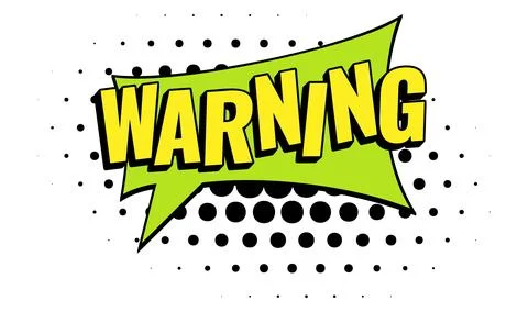 WARNING Comic Book Pop Art Arrow Banner Graphic Stock Illustration
