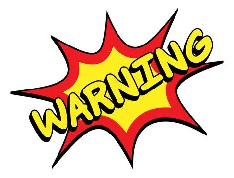 WARNING Comic Book Pop Art Starburst Graphic 스톡 일러스트