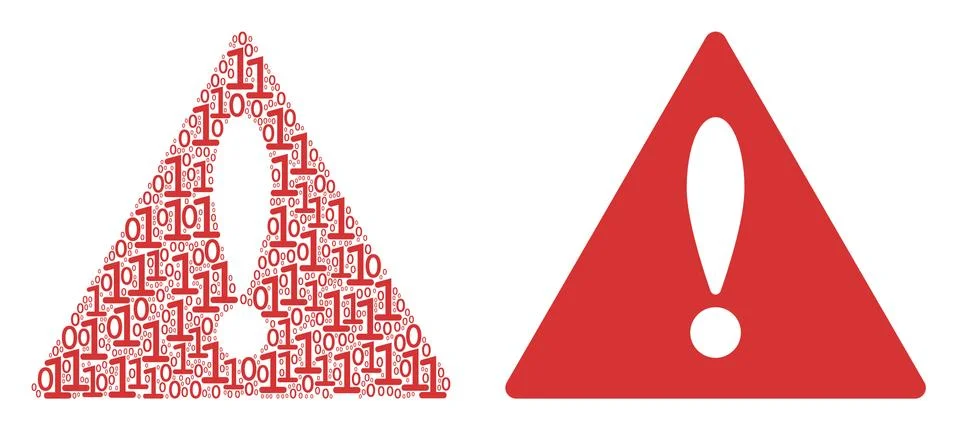 Warning Composition of Binary Digits Illustrazione stock