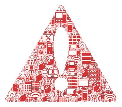 Warning Composition Icon for BigData and Computing Ilustração Stock