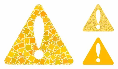 Warning Composition Icon of Raggy Elements 스톡 일러스트