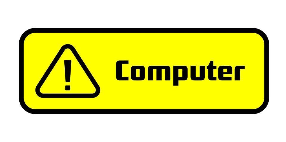 Warning Computer Power Socket Warning Labels Stock Illustration