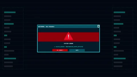 Warning concept glitch with digital distortion and signal interference Stock Footage 345370934