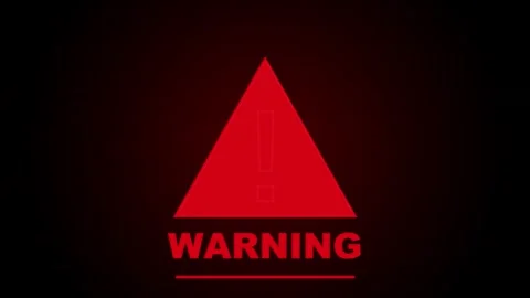 Warning concept glitch Red Digital Alert Triangle with Exclamation Mark Stock Footage 345101938