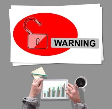 Warning concept placed on a desk Stock Photos