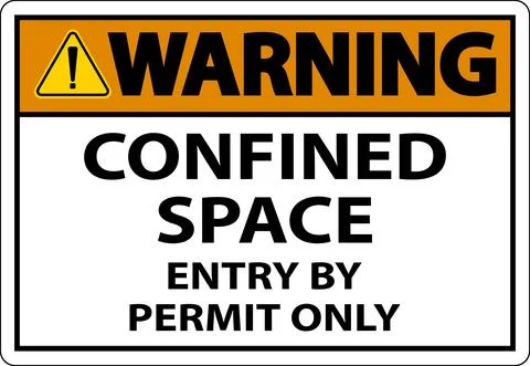Warning Confined Space Entry By Permit Only Sign Stock Illustration