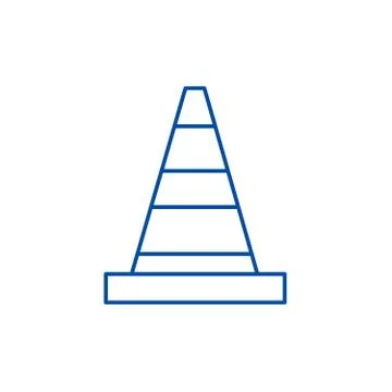 Warning construction line icon concept. Warning construction flat vector symbol Stock Illustration