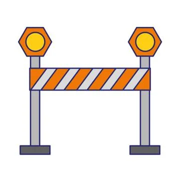 Warning construction sign blue lines Stock Illustration