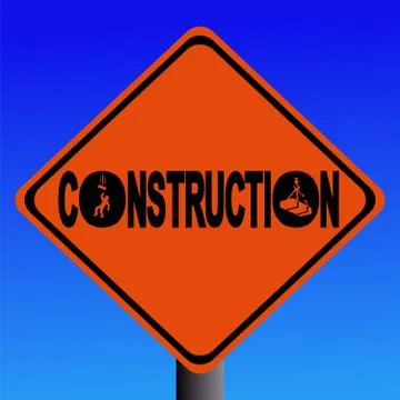 Warning construction sign Stock Illustration