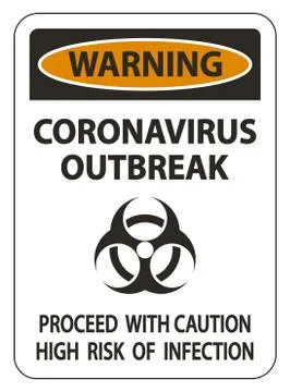 Warning Coronavirus Outbreak Sign Isolate On White Background,Vector Illustra Stock Illustration
