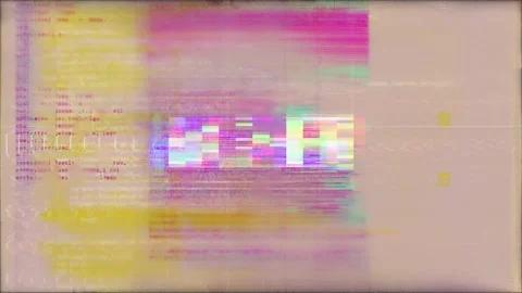 WARNING Cyber Glitch Backgrounds Hacking Effect And Data Distortion Stock Footage 328199822