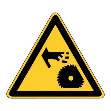 Warning of danger from rotating saw blade, circular saw - warning sign Stock Illustration
