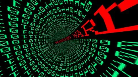 Warning data tunnel Illustrazione stock