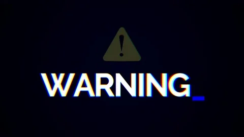 Warning Digital Glitch Text Animation with RGB Split Effect Stock Footage 319897369