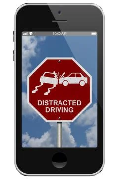 Warning of distracted driving Stock Illustration