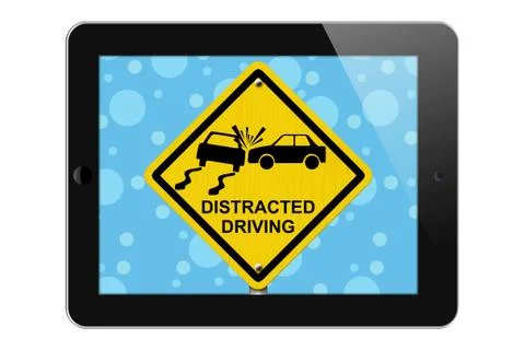 Warning of Distracted Driving Illustrazione stock