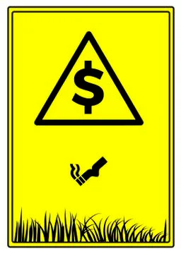 Warning, do not drop cigarettes. Stock Illustration