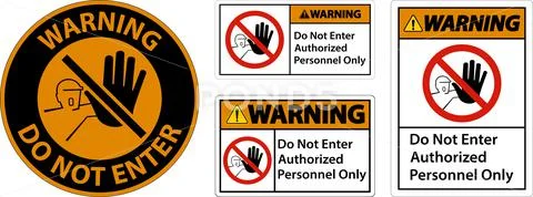 Warning Do Not Enter Authorized Personnel Only Sign ~ Clip Art #219417039