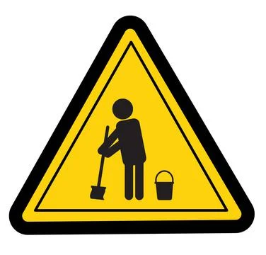 Warning do not enter cleaning in progress sign. flat style. Stock Illustration
