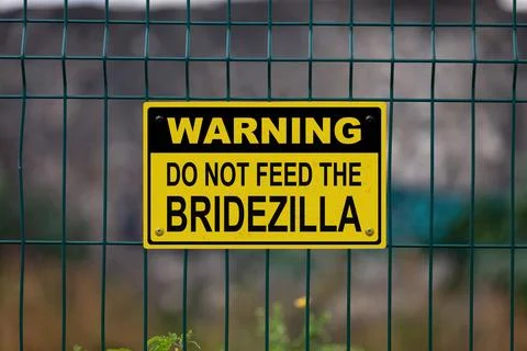 Warning, do not feed the Bridezilla Foto stock