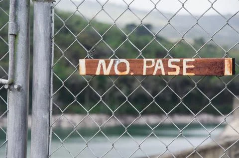 Warning do not pass 写真素材