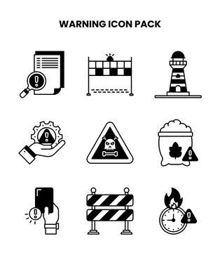 Warning DuoTone Design Icons Pack Stock Illustration