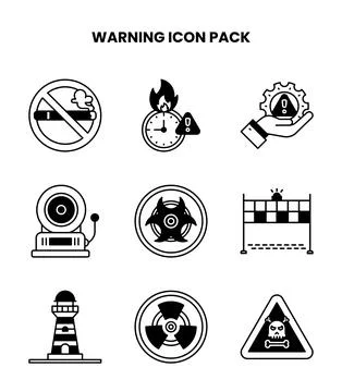 Warning DuoTone Graphics Icons Pack Stock Illustration