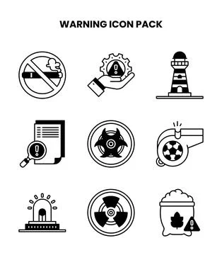 Warning DuoTone Vector Icons Pack Stock Illustration