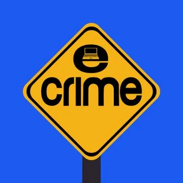 Warning e-crime sign イラスト素材