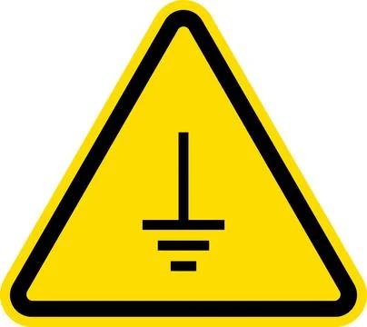 Warning electrical ground symbol. Stock Illustration