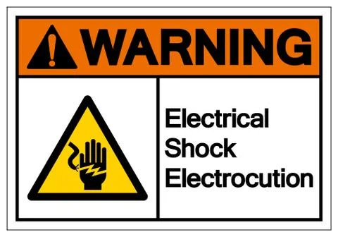 Warning Electrical Shock Electrocution Symbol Sign, Vector Illustration, Isol Stock Illustration