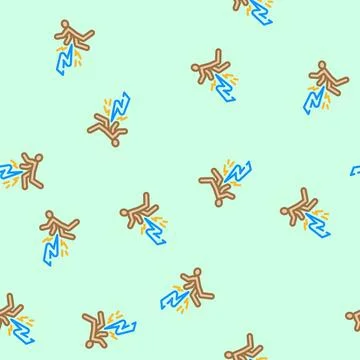 Warning electricity vector seamless pattern Illustrazione stock