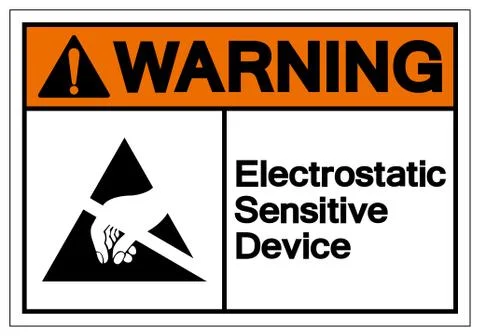 Warning Electrostatic Sensitive Device (ESD) Symbol Sign, Vector Illustration Stock Illustration