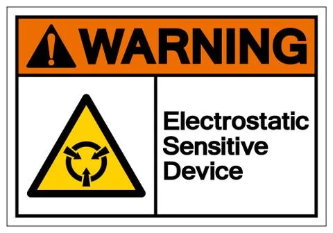 Warning Electrostatic Sensitive Device (ESD) Symbol Sign, Vector Illustration Stock Illustration