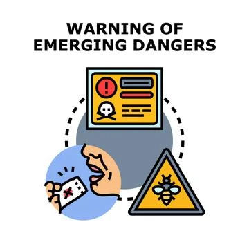 Warning of emerging dangers concept vector illustration Stock Illustration