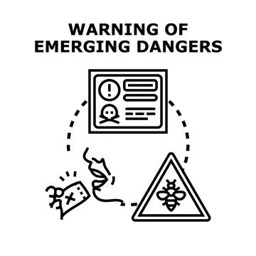 Warning of emerging dangers concept vector illustration Stock Illustration