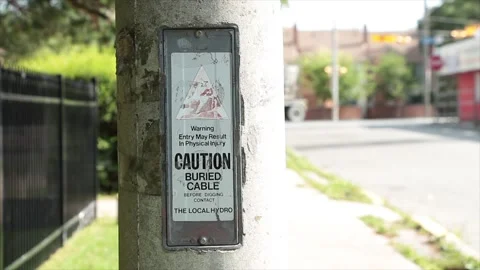 Warning entry may result in physical injury caution buried cable before digging Stock Footage 251355008