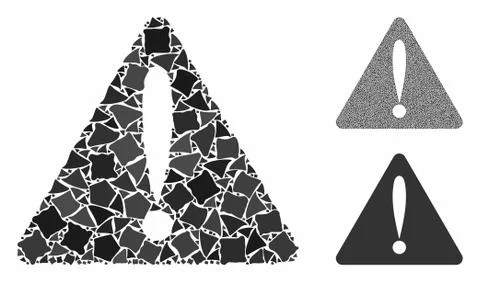 Warning error Composition Icon of Abrupt Elements Illustrazione stock