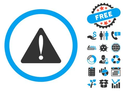 Warning Error Flat Vector Icon with Bonus Illustrazione stock