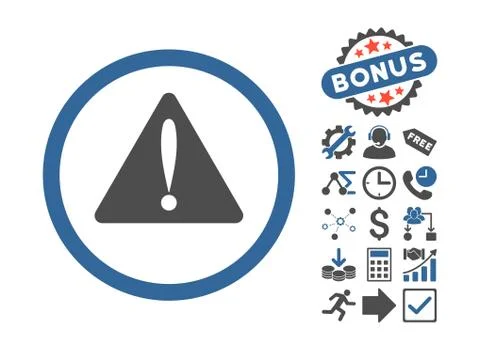 Warning Error Flat Vector Icon With Bonus Ilustración de archivo