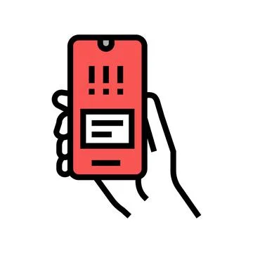 Warning error smartphone app color icon vector illustration Stock Illustration