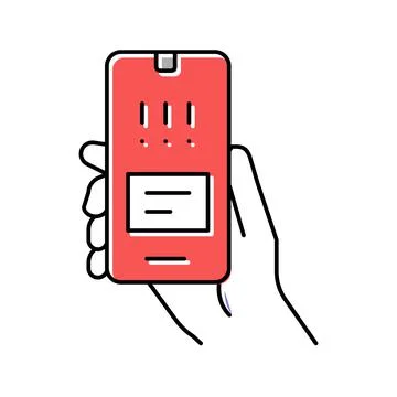 Warning error smartphone app color icon vector illustration Illustrazione stock