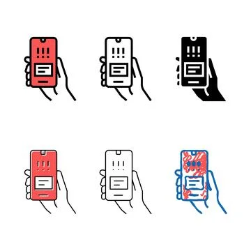 Warning error smartphone app color variations icon vector Stock-Illustration