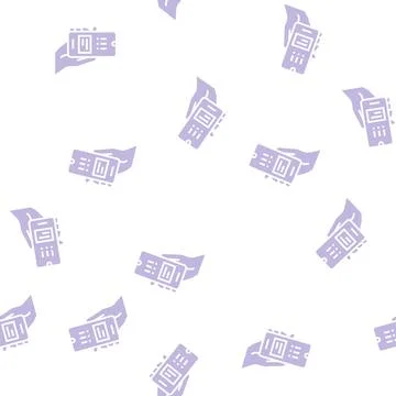 Warning error smartphone app glyph seamless pattern イラスト素材