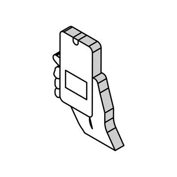 Warning error smartphone app isometric icon vector illustration Stock Illustration