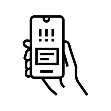 Warning error smartphone app line icon vector illustration 스톡 일러스트