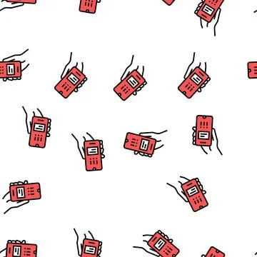 Warning error smartphone app vector seamless pattern 스톡 일러스트