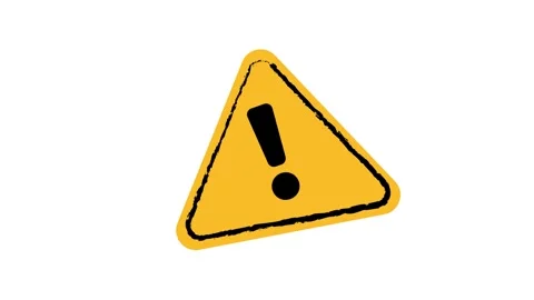 Warning exclamation mark stamp seal mark badge yellow triangle important Stock Footage 304774377
